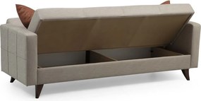 Τριθέσιος Καναπές Κρεβάτι Μπεζ POLYA 75x205x86