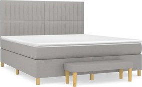 vidaXL Κρεβάτι Boxspring με Στρώμα Αν. Πράσινο 160x200εκ Υφασμάτινο