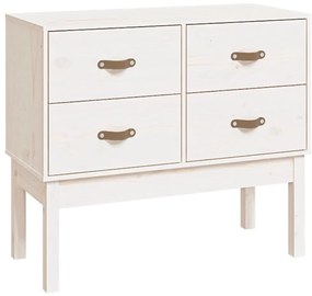 vidaXL Ντουλάπι Κονσόλα Λευκό 90 x 40 x 78 εκ. από Μασίφ Ξύλο Πεύκου