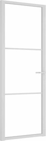 vidaXL Γυάλινη πόρτα 76 x 201,5 cm Αλουμίνιο Λευκό και Διαφανές