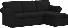 vidaXL Καναπές Μαύρο 215 x 138 x 80 εκ ύφασμα