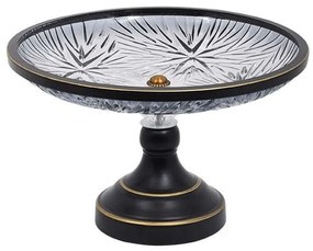 Τουρτιέρα Με Πόδι 373-223-976 31x21cm Grey Metal, Glass