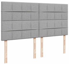 Κρεβάτι Boxspring με Στρώμα Ανοιχτό Γκρι 180x200 εκ. Υφασμάτινο - Γκρι