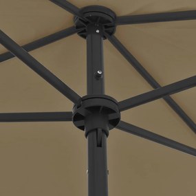 vidaXL Ομπρέλα Θαλάσσης Taupe 200 x 125 εκ.