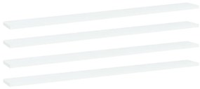 vidaXL Ράφια Βιβλιοθήκης 4 τεμ. Λευκά 100x10x1,5 εκ. από Μοριοσανίδα