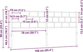 vidaXL Ανταλλακτικό κεφαλάρι Λευκό 160 εκ. Μεταλλικό
