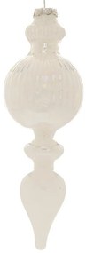 Στολίδι Χριστουγεννιάτικο Κρεμαστό 86110 8x24cm Pearl White