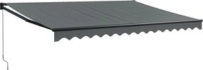 vidaXL Τέντα Πτυσσόμενη Ανθρακί 4,5 x 3 μ. Ύφασμα και Αλουμίνιο