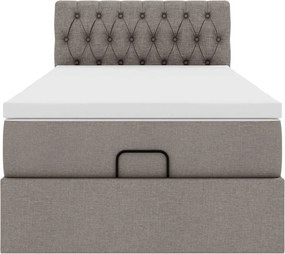 vidaXL Οθωμανικό κρεβάτι με στρώμα Taupe 90x190cm ύφασμα