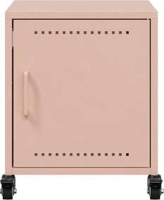 vidaXL Κομοδίνο Ροζ 36x38,5x43,5 εκ. από Χάλυβα
