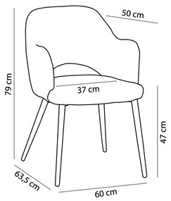 ASCOT ΚΑΡΕΚΛΑ ΓΚΡΙ ΣΚΟΥΡΟ 60x63,5xH79cm