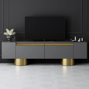 Έπιπλο Τηλεόρασης Ανθρακί / Χρυσό CLAA 180x30x16