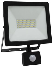 Adeleq Προβολέας LED SMD 50W Με Ανιχνευτή Κίνησης 4100K IP65 Μαύρο Με 50cm Καλώδιο 3-3905011