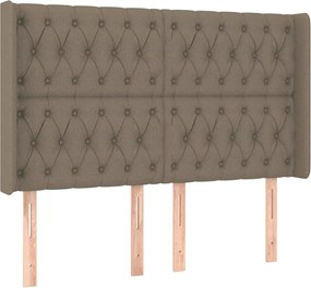 vidaXL Κρεβάτι Boxspring με Στρώμα &amp; LED Taupe 140x200 εκ. Υφασμάτινο