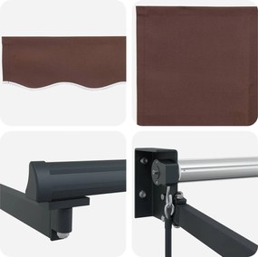 vidaXL Χειροκίνητη Ανακλινόμενη Σκίαση Καφέ 2,5 x 2 m