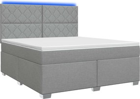 vidaXL Κρεβάτι box spring με στρώμα Ανοιχτό γκρι 160 x 200 cm Ύφασμα