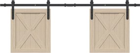 vidaXL Κιτ συρόμενης ντουλάπας 152 cm Ανθρακούχο ατσάλι