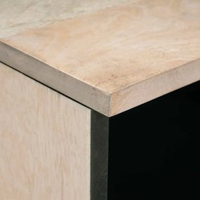 vidaXL Ντουλάπι TV με συρτάρι Λευκό 70 x 33 x 46 εκ Μασίφ ξύλο μάνγκο