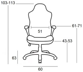 A6210 ΜΑΥΡΟ/ΜΠΛΕ PU ΠΟΛΥΘΡΟΝΑ GAMING