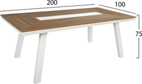 ΣΕΤ ΤΡΑΠΕΖΑΡΙΑΣ TABER HM10738.01 ΤΡΑΠΕΖΙ &amp; 6 ΠΟΛΥΘΡΟΝΕΣ-ΑΛΟΥΜΙΝΙΟ &amp; POLYWOOD-ΛΕΥΚΟ
