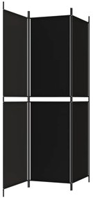 vidaXL Διαχωριστικό Δωματίου με 3 Πάνελ Μαύρο 150x200 εκ. από Ύφασμα