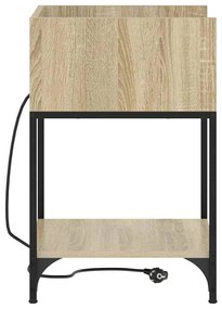 vidaXL Κομοδίνο με ράφι Sonoma Δρυς 40 x 40 x 61 εκ Επεξεργασμένο ξύλο