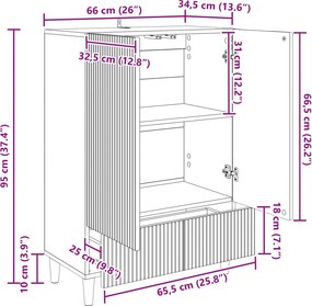 vidaXL Πλαϊνό γραφείο με συρτάρι Sonoma Δρυς 66 x 34,5 x 95 εκ.