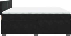 vidaXL Κρεβάτι Boxspring με Στρώμα Μαύρο 200x200 εκ. Βελούδινο