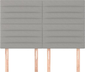 vidaXL Κεφαλάρι Ανοιχτό Γκρι 144x5x118/128 εκ. Ύφασμα