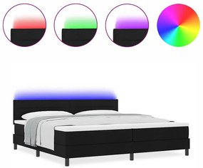 vidaXL Κρεβάτι με ελατήρια με στρώμα Μαύρο 200 x 200 cm ύφασμα