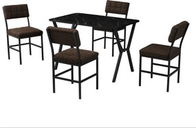 Extendable Dining Table &amp; Chairs Set (5 Pieces) Dubai - Brown, Black Brown
Black