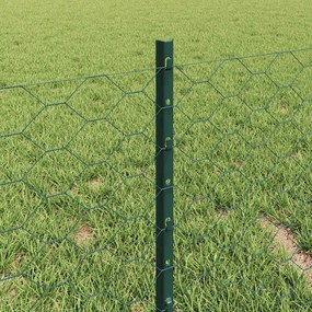 vidaXL Εξωτερική εξάγωνη περίφραξη με στήλη 10 x 0,4 m Πράσινο Δίχτυ