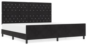 vidaXL Κρεβάτι Μαύρο 200x200 εκ Βελούδο