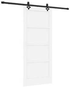 vidaXL Συρόμενη Πόρτα Λευκό και μαύρο 86 x 198.5 cm