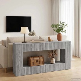 vidaXL Τραπέζι κονσόλας Ριγέ Γκρι Σονομά 155 x 29 x 74 εκ.
