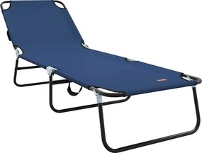vidaXL Πτυσσόμενη ξαπλώστρα Μπλε 188 x 57 x 86,5 εκ. Πολυεστέρας