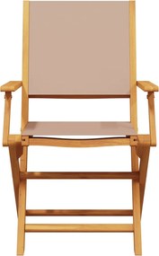 vidaXL Σετ Επίπλων Bistro 3 τεμ. Taupe Ύφασμα/Μασίφ Πεύκου