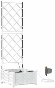 vidaXL Ζαρντινιέρες κήπου Λευκό 40 x 40 x 126 cm Ατσάλι