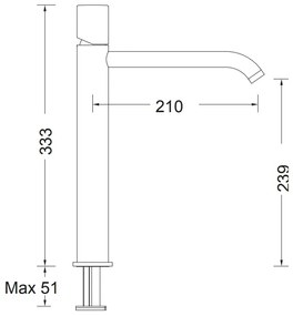 Μπαταρία νιπτήρα υψηλή  Eletta Tecno-Μauro-brushed