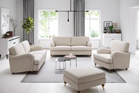 Καναπές Bloomington A106, Μπεζ, 195x95x85cm, Ταπισερί, Πόδια: Ξύλινα, Μεταλλικά
