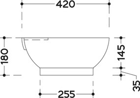 Diamante Ø41 - Επιτραπέζιος νιπτήρας μπανιου - Κεραμιδι