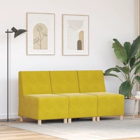 vidaXL Καναπέδες 3 pcs Κίτρινο 55 x 74 x 82 εκ. Βελούδο