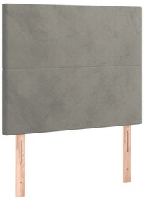 vidaXL Κρεβάτι Boxspring με Στρώμα &amp; LED Αν.Γκρι 100x200 εκ. Βελούδινο
