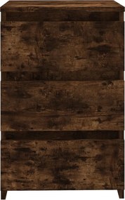 vidaXL Κομοδίνο Καπνιστή Δρυς 40x35x62,5 εκ. από Επεξεργασμένο Ξύλο