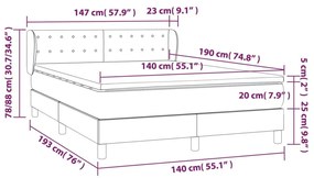 Κρεβάτι Boxspring με Στρώμα Σκούρο Πράσινο 140x190εκ. Βελούδινο - Πράσινο