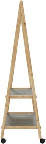 vidaXL Ράφι ρούχων με ράφια και ρόδες 96x45,5x155,5 cm Μπαμπού