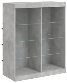 vidaXL Μπουφές με Φώτα LED Γκρι Σκυροδέματος 81 x 37 x 100 εκ.