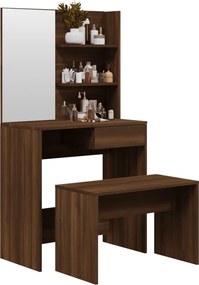 vidaXL Μπουντουάρ Σετ Καφέ Δρυς 74,5 x 40 x 141 εκ.