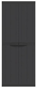 vidaXL Ντουλάπι Αποθ. Εξ. Χώρου Μαύρο 65x37x165εκ. Πολυπροπυλένιο