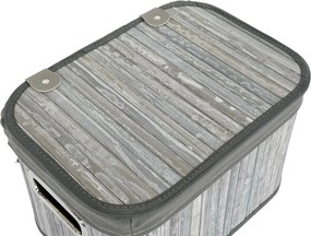 Σετ Καλαθιών DKD Home Decor Λευκό Γκρι Bamboo Ξύλο MDF 51 x 35 x 33 cm